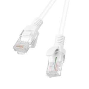 PATCHCORD CAT.6 UTP 1M WHITE FLUKE PASSED LANBERG