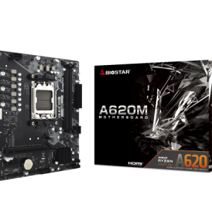 Biostar A620MS. Processor manufacturer: AMD, Processor socket: Socket AM5, Compatible