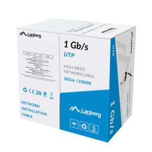 Cablu LAN 1 Gb/s 305 m solid CCA negru
