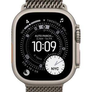 Apple Watch 49mm Natural Titanium Milanese Loop - Medium