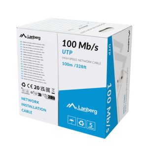 Cablu LAN 100 Mb/s 100 m solid CCA gri