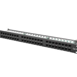 Patch panel 48 porturi 1U 19" Cat.5e UTP negru