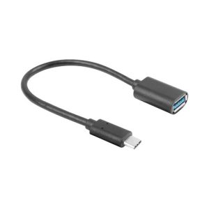 Cablu adaptor USB-C(M) 3.1 -> USB-A(F) 15 cm negru OTG