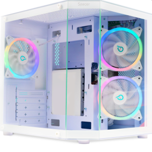 Carcasa SPACER Aquarium, RGB, Micro Tower, White