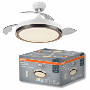 Plafoniera LED cu ventilator Osram Retractable cu Telecomanda, 66W, 4200lm,