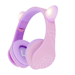 Casti Over-ear POWERLOCUS KidsCat, wireless, Multicolor