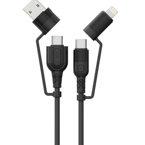 Cablu Audio Lemontti USB A&C-USB-C, material: Aliaj aluminiu, Nailon impletit,