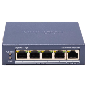 Repetor PoE Hikvision DS-3E0505P-E/R: 5 × 10/100 Mbps PoE PoE
