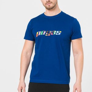 TRICOU  LOGO MULTICOLOR BARBATI   ROYAL BLUE-L
