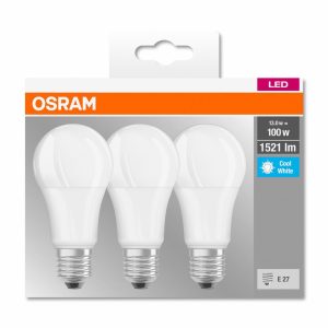3 Becuri LED Osram Base Classic A, E27, 13W (100W),