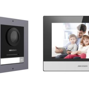 Kit videointercom IP Hikvision DS-KIS602(B), contine: DS-KD8003- IME1(B)/Surface × 1,
