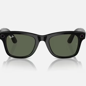 Ray-Ban Meta Wayfarer AI Glasses Shiny Black/G-15 Green